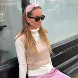 Scalloped Pink Velvet Headband - Luxurious Elegance for Every Day
