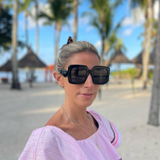 Taormina Black - Oversized 70's Square Sunglasses – Born in the Sun - Born In The Sun