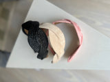 Scalloped Beige Velvet Headband - Luxurious Elegance for Every Day