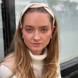 Scalloped Beige Velvet Headband - Luxurious Elegance for Every Day