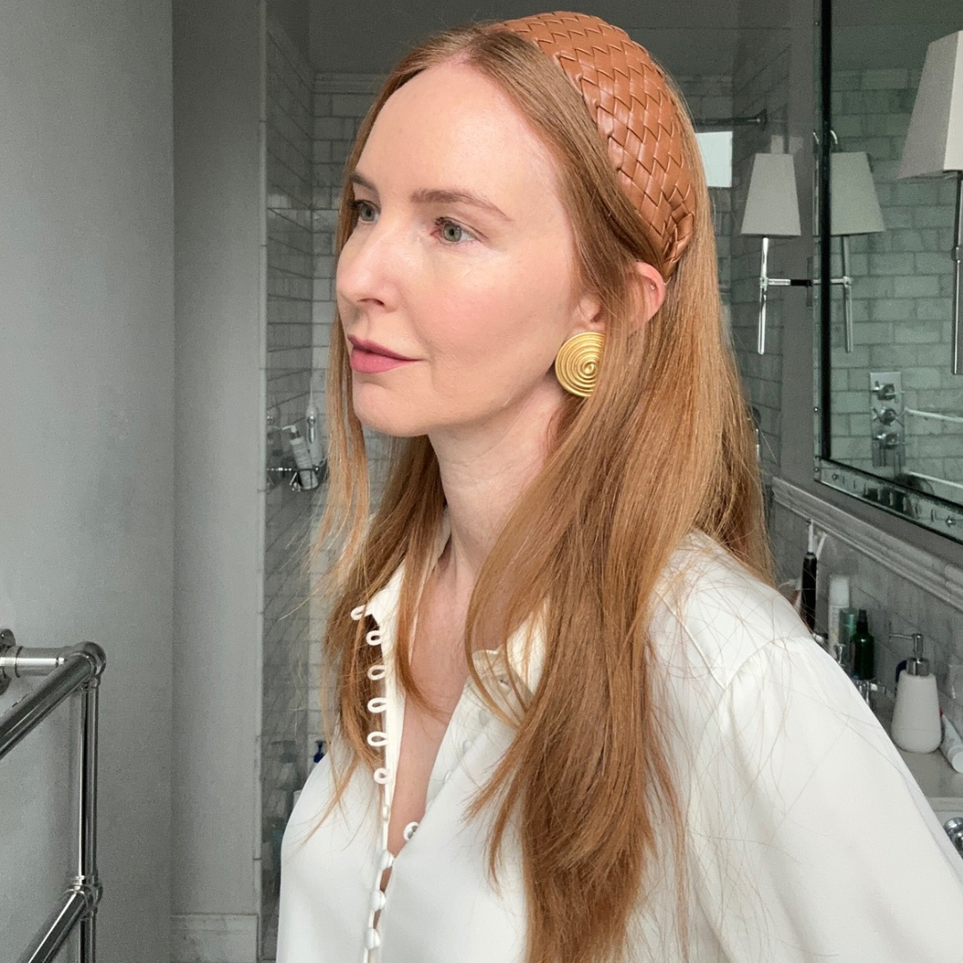 Faux Leather Basket Weave Tan Plaited Headband