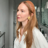Faux Leather Basket Weave Tan Plaited Headband