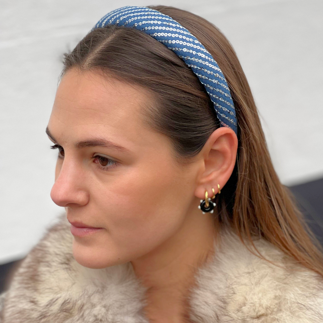 Dark denim sequin headband - Born In The Sun