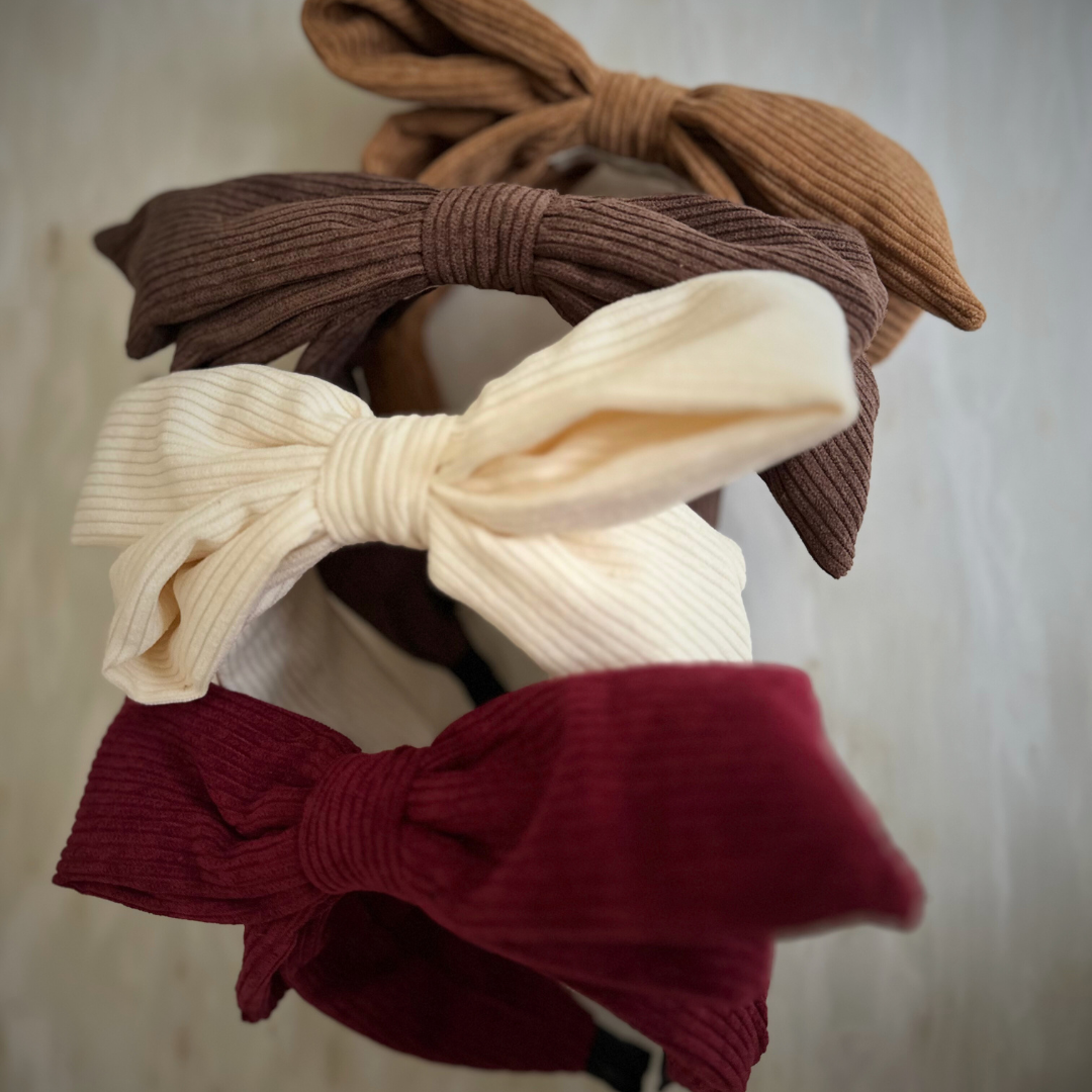 Classic Chocolate brown corduroy bow Headband