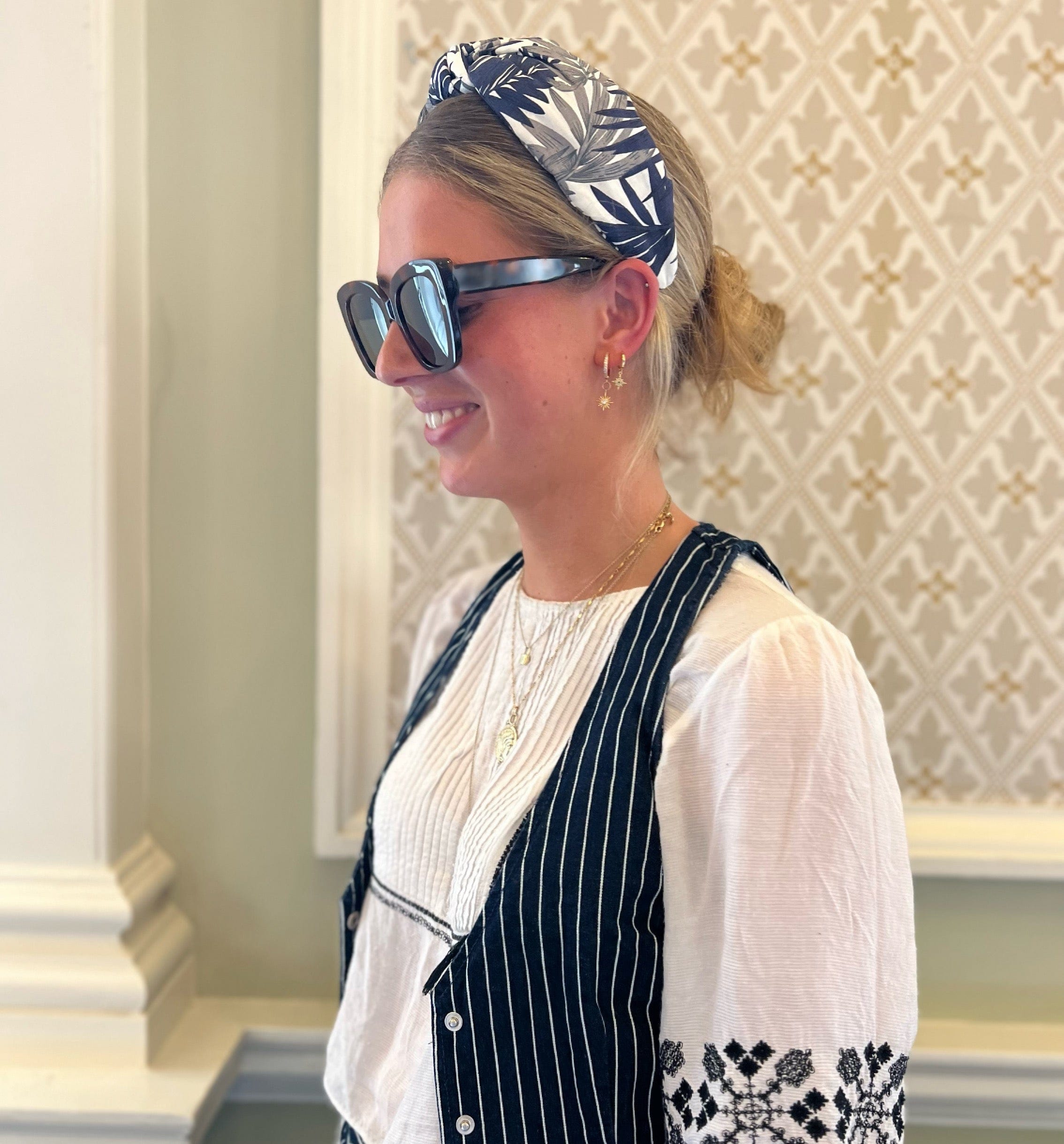 Palm Springs navy knotted headband - Born In The Sun