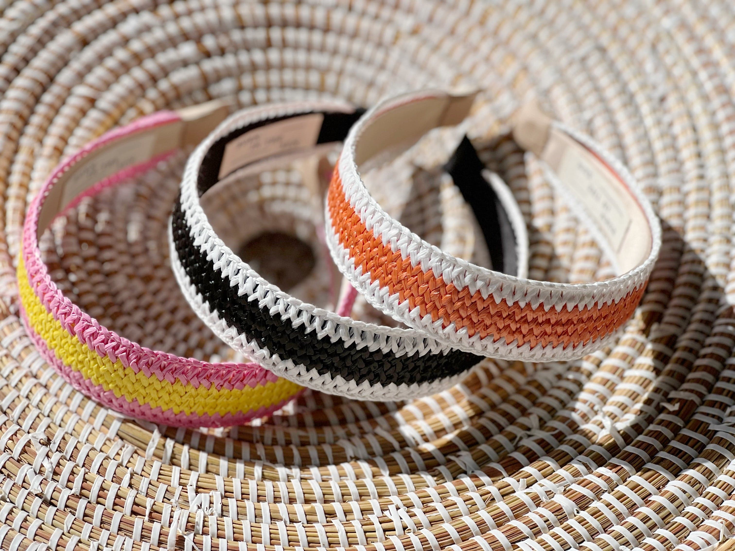 Pink & yellow raffia Headband - Born In The Sun