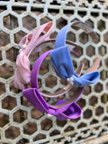 Pale Pink silk bow ribbon with pearl detail Headband - Born In The Sun