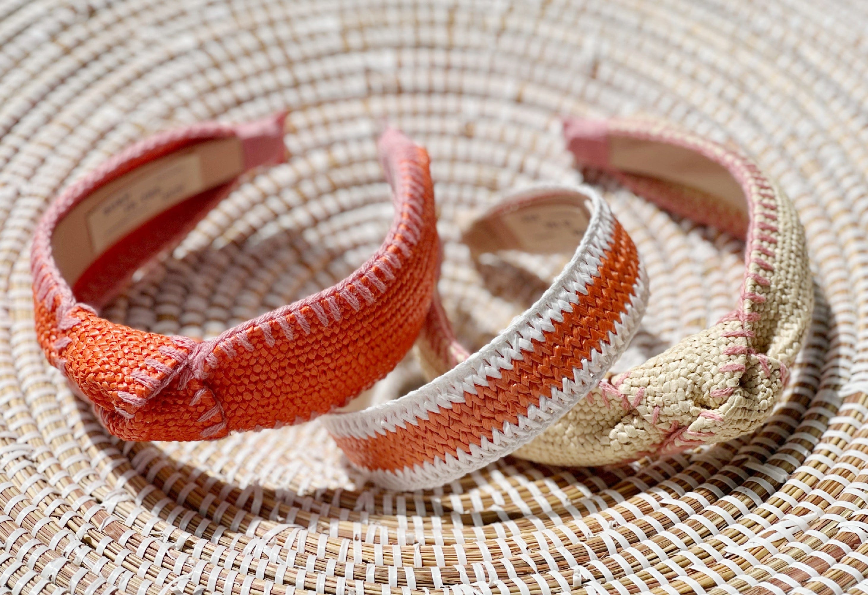 White and orange raffia Headband - Born In The Sun