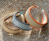 Beige raffia and orange contrast Headbandj - Born In The Sun