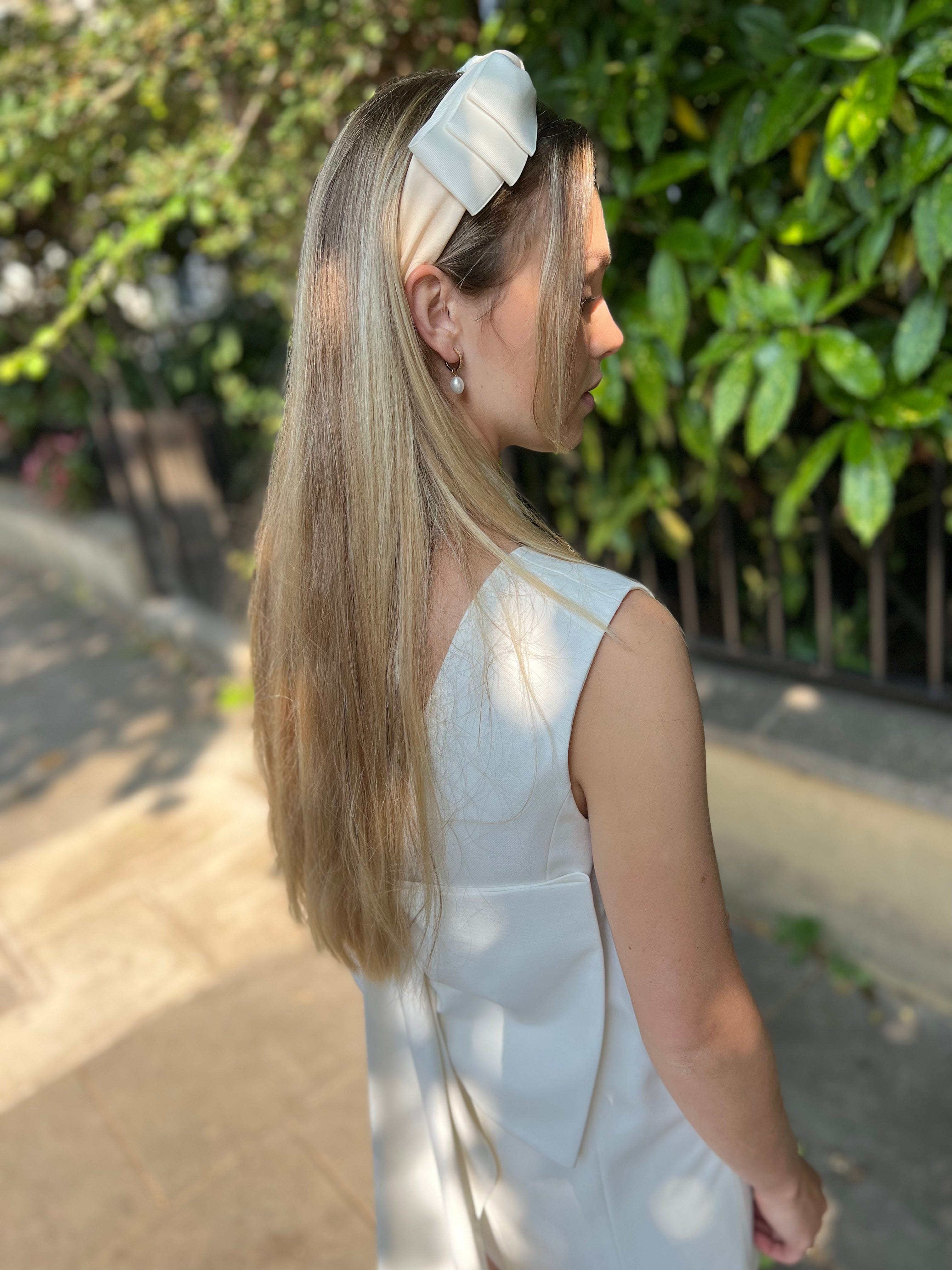 Wedding off white bow ribbon Headband - Born In The Sun