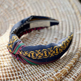 Navy Batik Knotted Headband - Born In The Sun