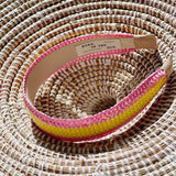 Pink & yellow raffia Headband - Born In The Sun