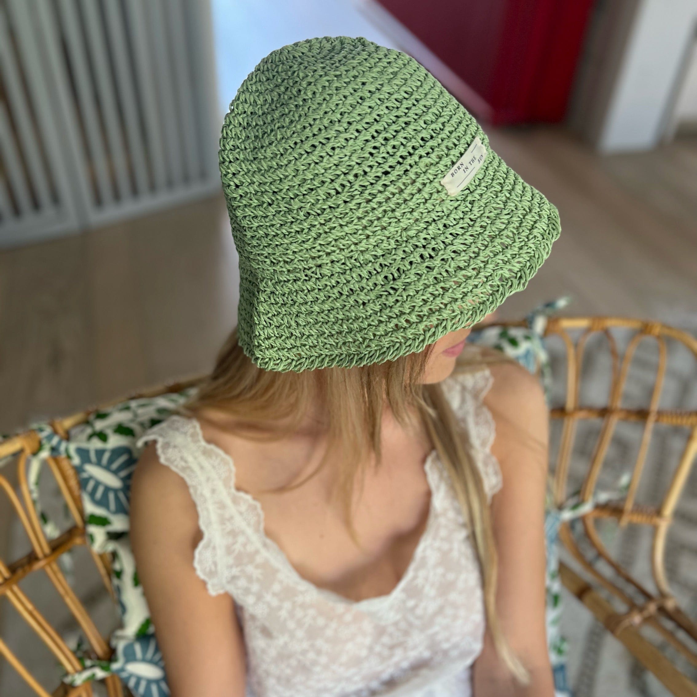 Green crochet hat - Born In The Sun