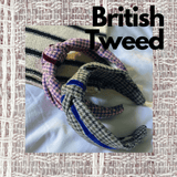 Pink Tweed and velvet Knotted Headband - Born In The Sun