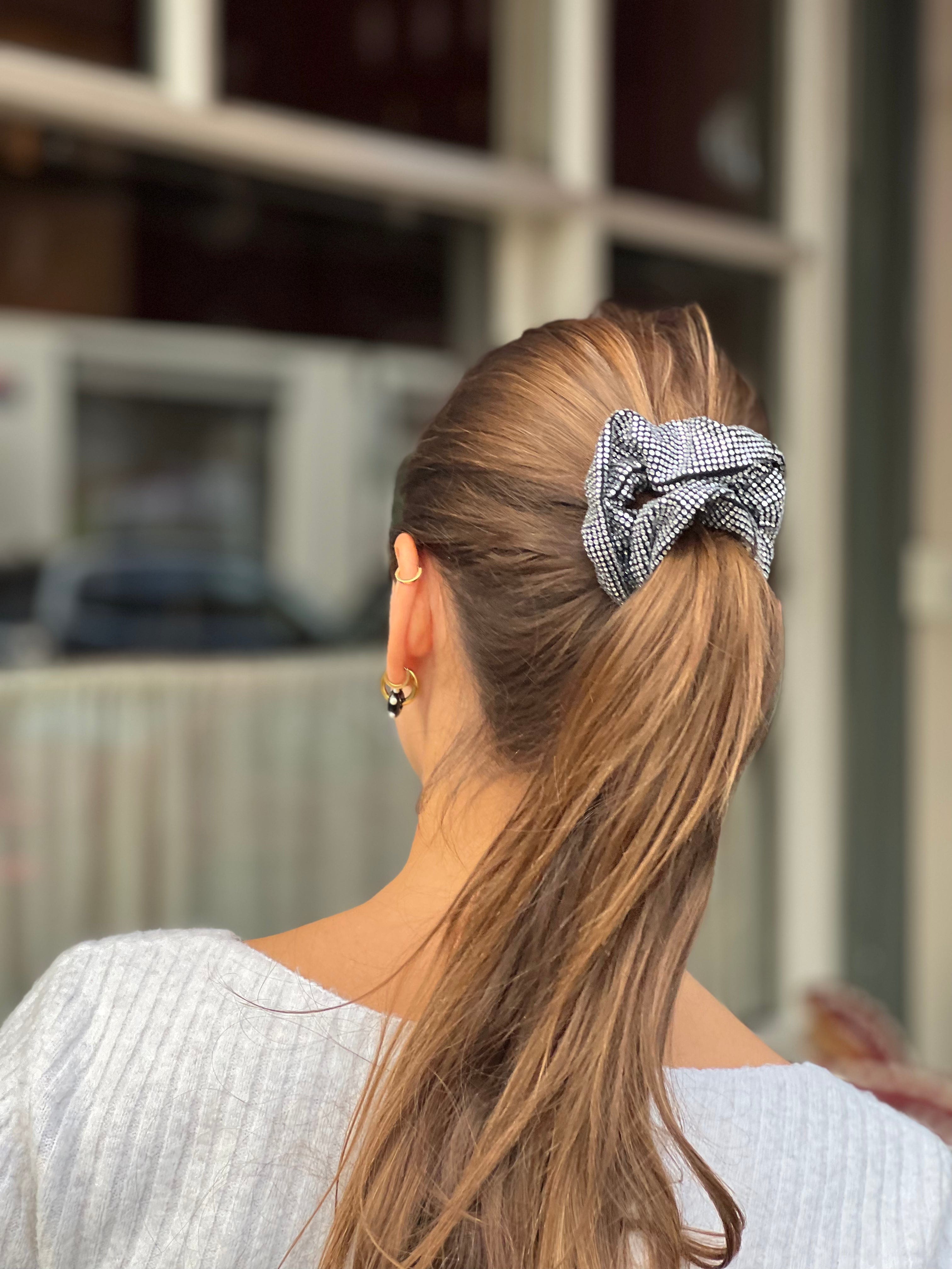 Silver crystal scrunchie - Born In The Sun