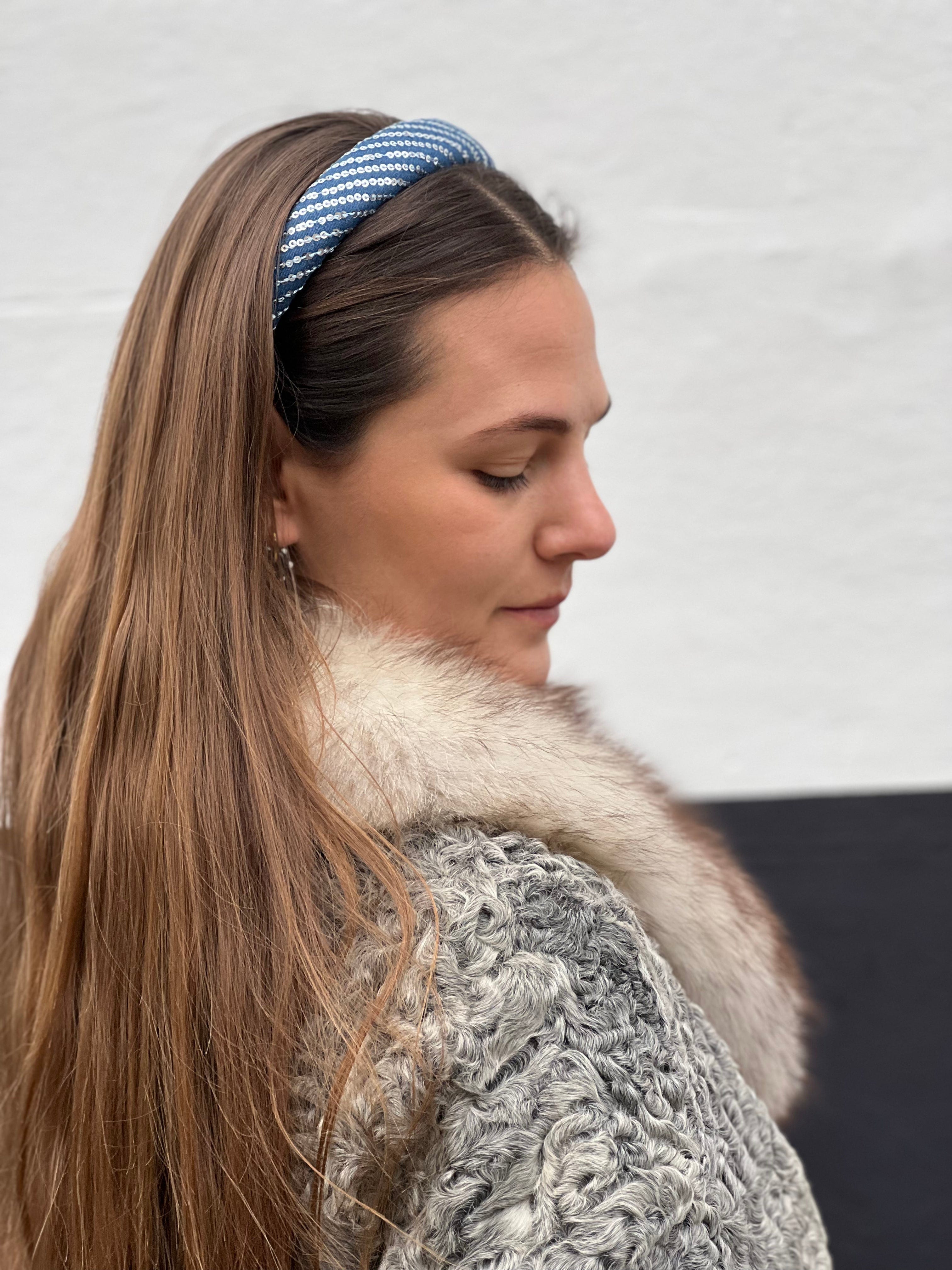 Dark denim sequin headband - Born In The Sun