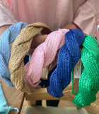 Green thin raffia Scalloped shape Headband - Born In The Sun