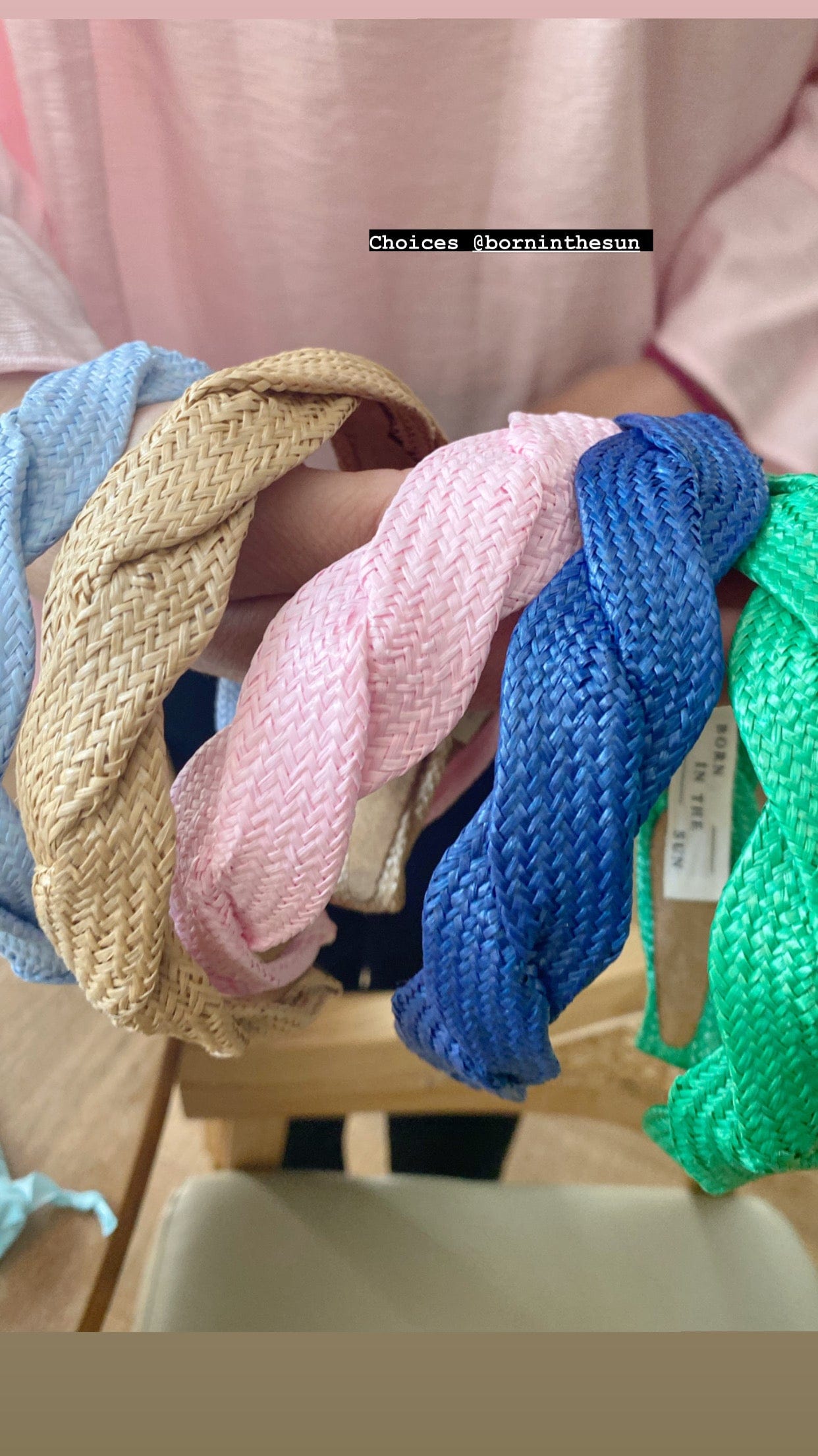 Raffia pink thin Scalloped shape Headband - Born In The Sun
