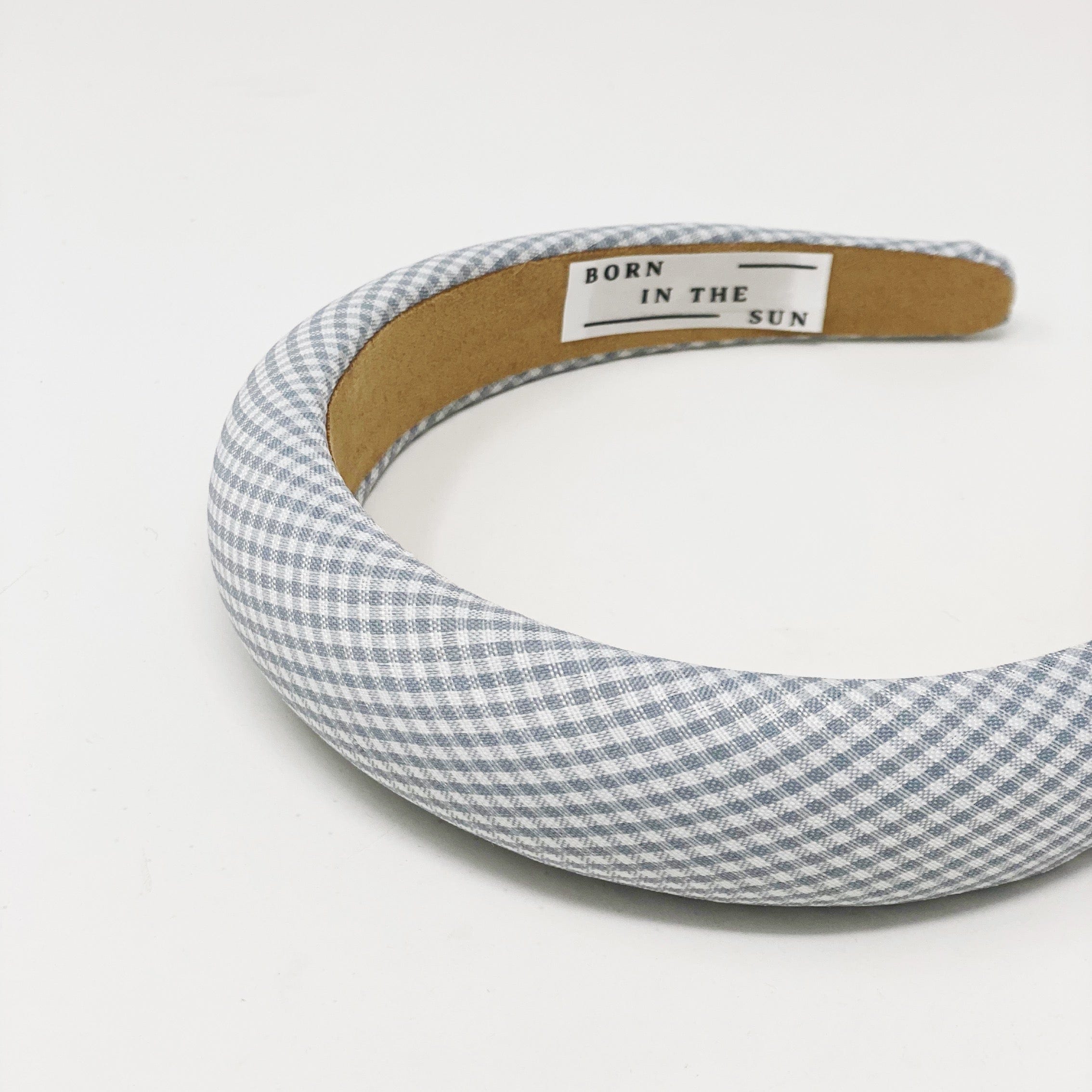 Gingham light blue padded Headband - Born In The Sun