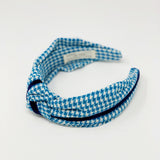 Teal Tweed and velvet Knotted Headband - Born In The Sun
