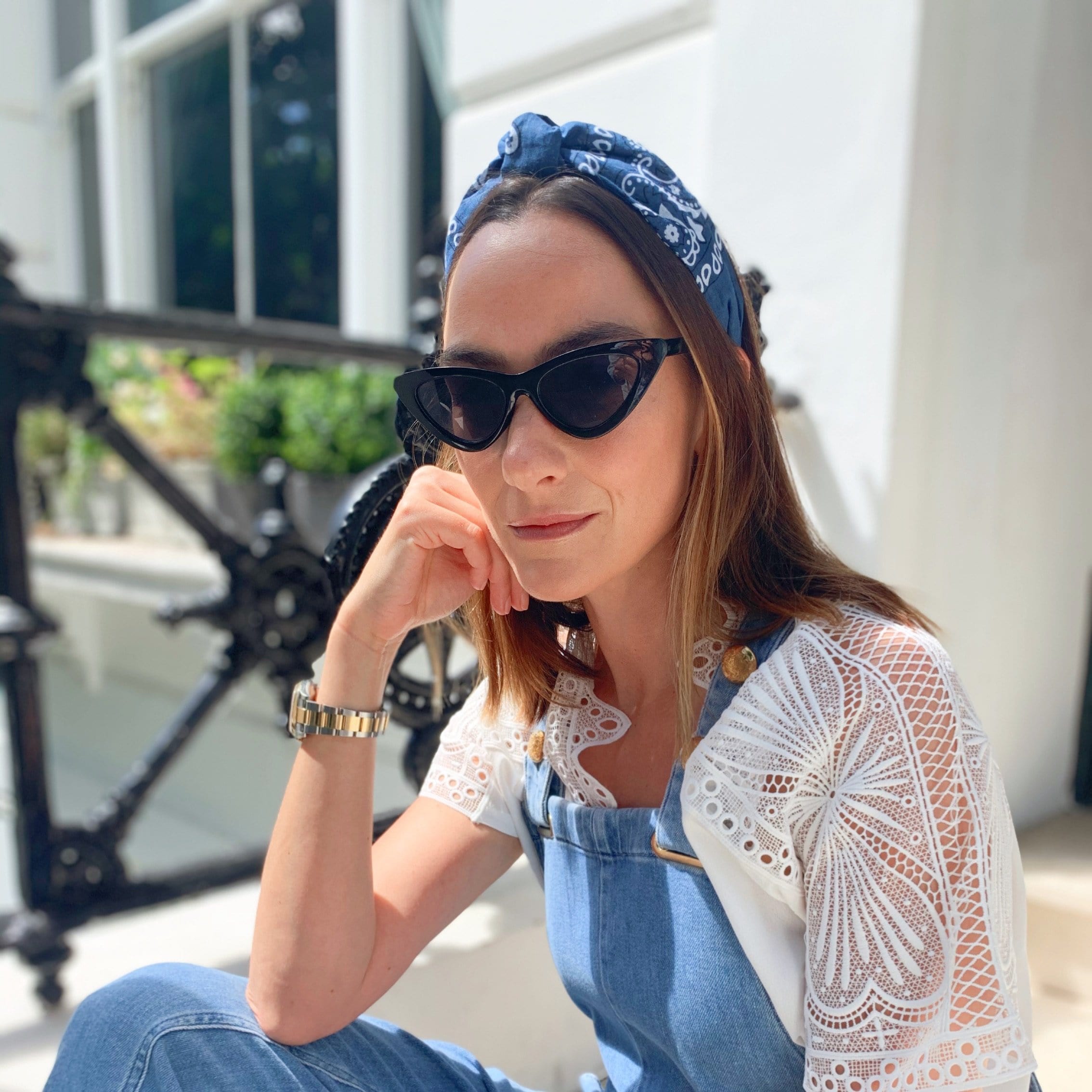 Bandana Navy Knotted Headband - Born In The Sun