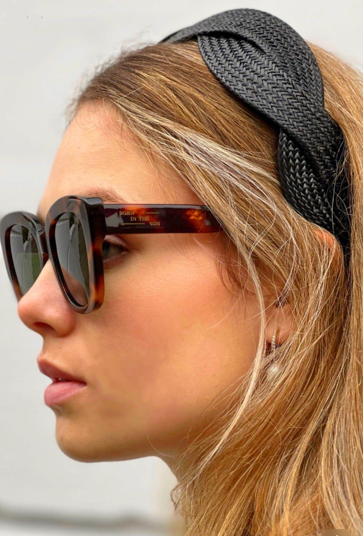 Black raffia Scalloped shape Headband - Born In The Sun