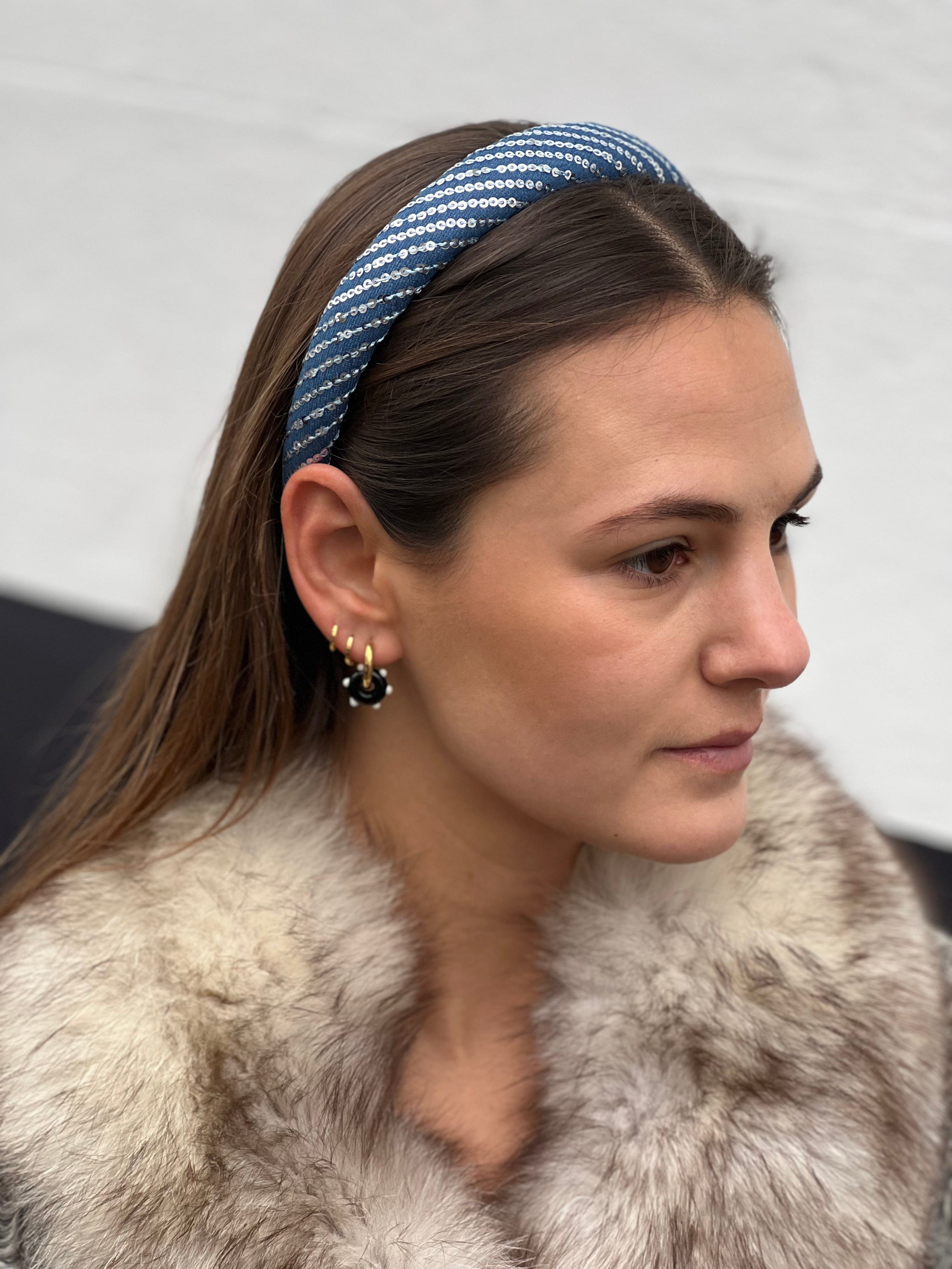 Dark denim sequin headband - Born In The Sun