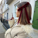 Burgundy Velvet Ribbon Hair Clip Bow