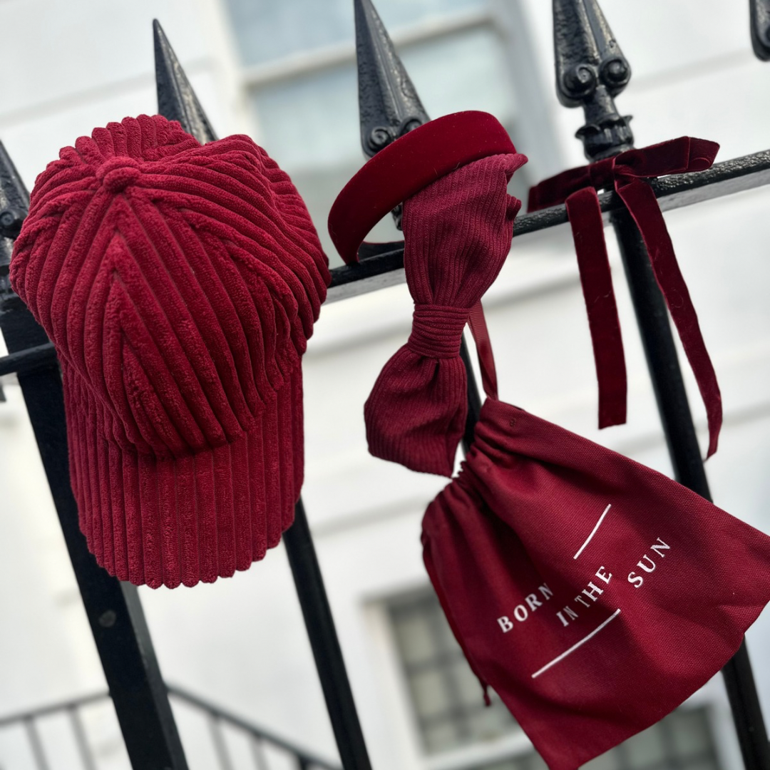 Corduroy hat burgundy