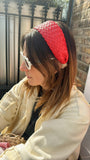 Faux Leather Basket Weave Red Plaited Headband