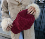 Corduroy hat burgundy