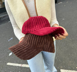 Corduroy hat burgundy