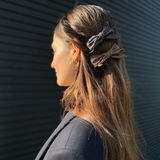 Mink Faux Leather Hair Clip Bow