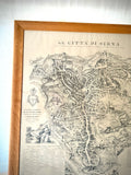 Siena city picture in wooden oak frame