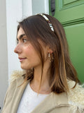 Chocolate Brown and White Silk Wrapped Headband