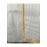 Hand towel with butter yellow silk