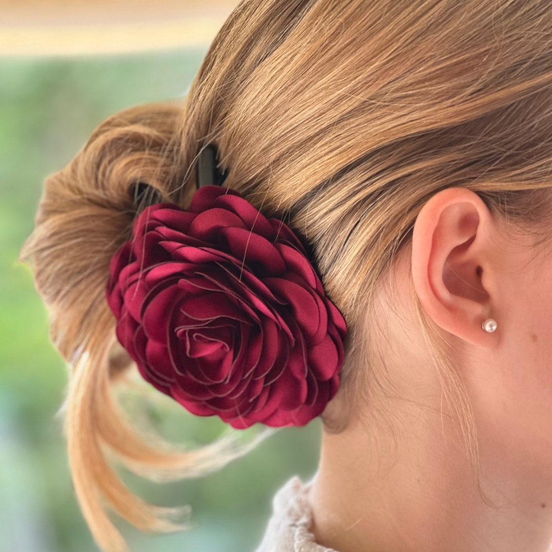 Flower burgundy Claw Hair Clip