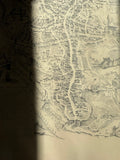 Siena city map in wooden oak frame