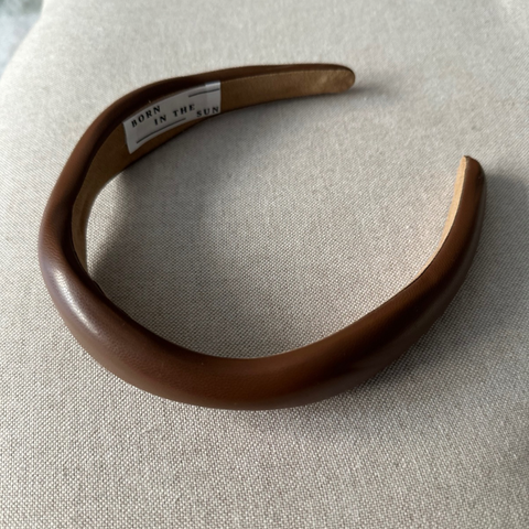 Chocolate wave Leather Padded Headband