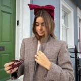 Classic Burgundy corduroy bow Headband