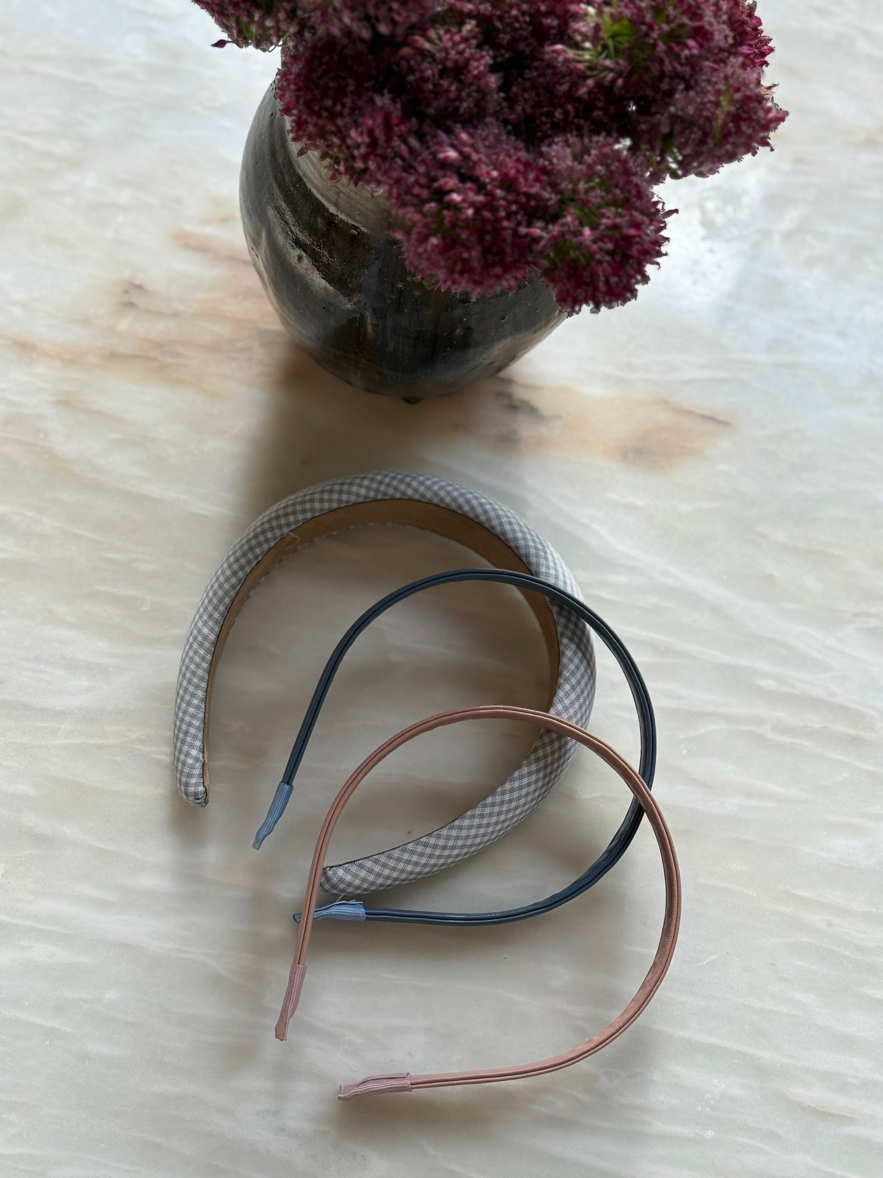 Pink Thin Faux Leather Headband
