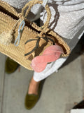 Beige Raffia Knotted Headband with Military Green Grosgrain Ribbon – Born in the Sun - Born In The Sun