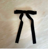 Black Velvet Ribbon Hair Clip Bow