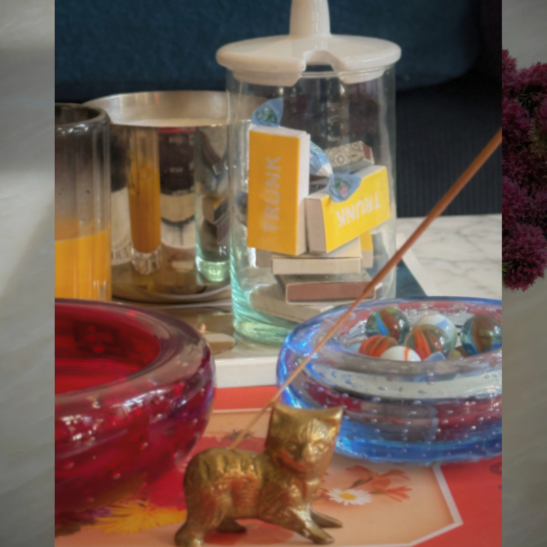 Brass cat incense holder