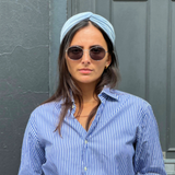 Duck Egg Blue Velvet Knotted Headband