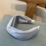 Duck Egg Blue Velvet Knotted Headband