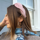 Scalloped light rose Velvet Headband - Luxurious Elegance for Every Day