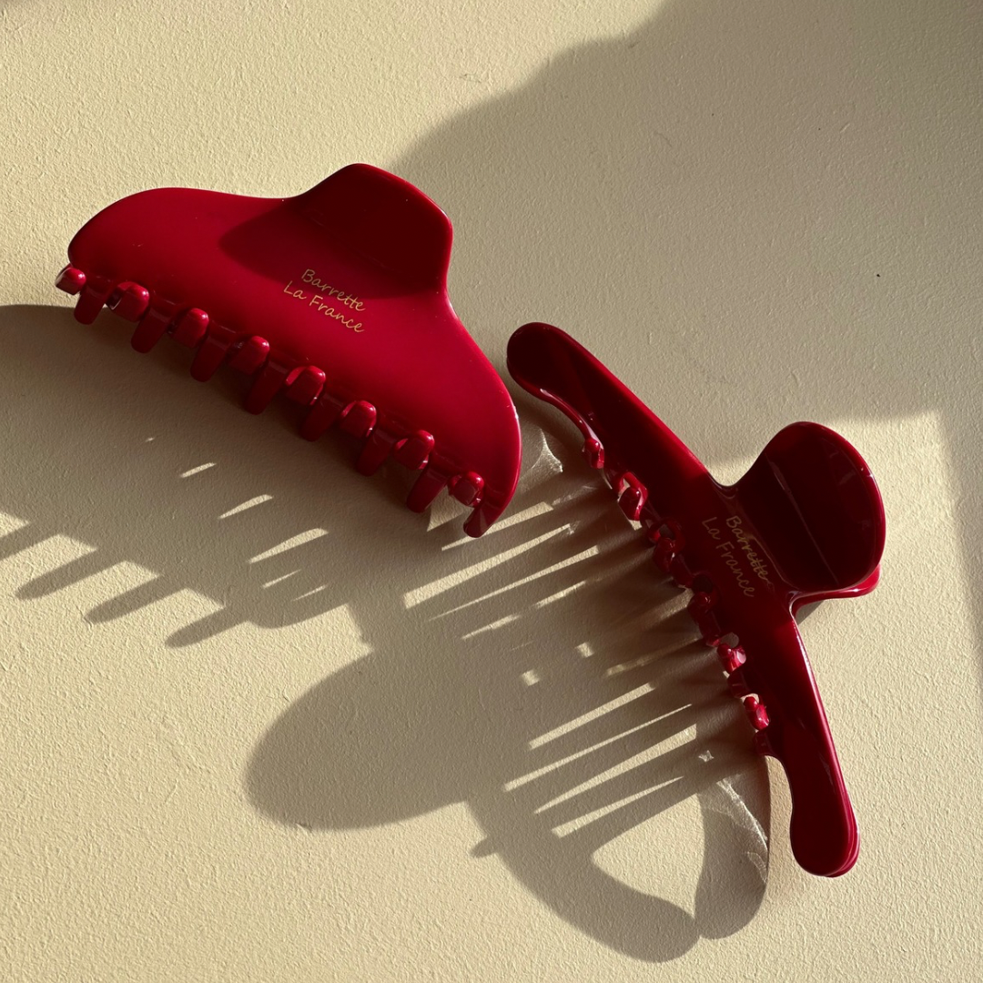 Red clutch claw Hair Clip Fastener