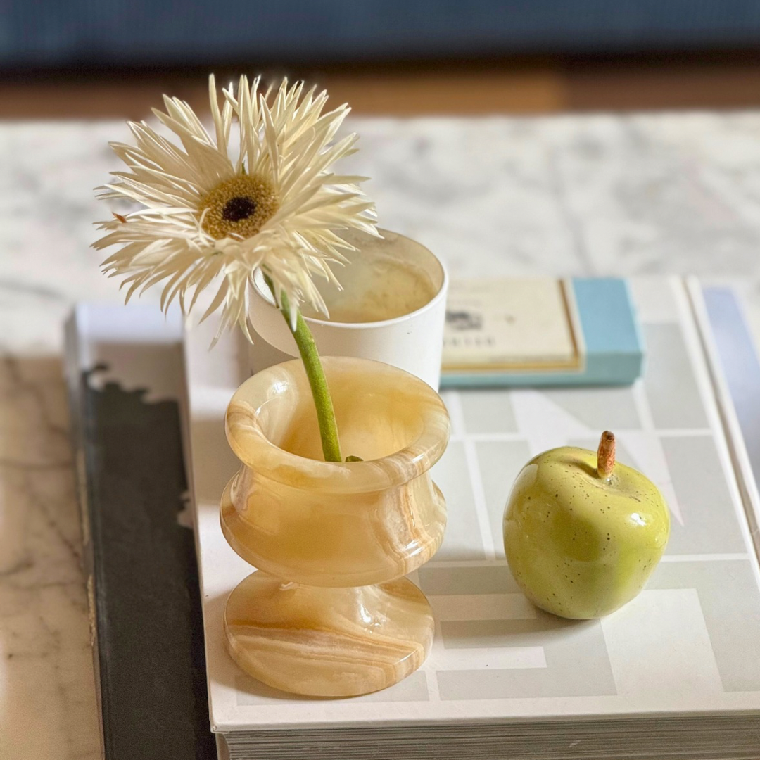 Marble butter yellow vessel