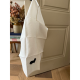 Hand towel linen with chocolate wool sheep